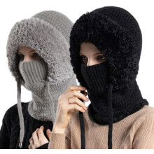Averageon 3 in 1 Beanie Hat for Women, 4-in-1 Windproof Balaclava with Mask Scarf, Multi-Functional Outdoors Warmth Hats