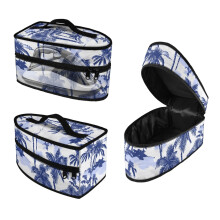 Dustproof Travel Iron Organizer Blue Palm Tree Garment Steamer Box Travel Steamer Holder for Handheld Steams Iron, Bag Only