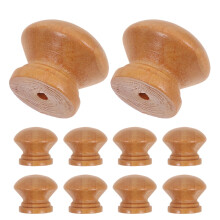 Cabinet Door Knobs Khaki Wood 10Pcs Furniture Hardware Easy Installation For Drawers