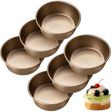 6pcs 4" Mini Bun Molds, Stainless Steel Non-stick Baking Trays for Burgers, Muffins, Cheesecake – Compatible with Standard Ovens