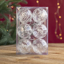 AuroraX Christmas Baubles Plastic Clear Hanging Ornaments