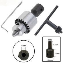 Moottoriporan istukan kiinnitysalue 0,3–4 mm Kartiokiinnitteinen minikokoinen metallinen poraistukka T- ja L-avaimella 4/5/6/8 mm:n liitin