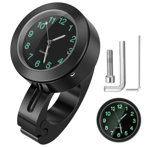Motorcycle Handlebar Watch Waterproof Aluminum Luminous