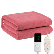 Heated Flannel Blanket Red 32x60 Inches 6 Heat 4 Timer