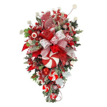 Dengmore Fall/Christmas Wreath with Red Truck – Indoor & Outdoor Front Door or Tree Decor – Compatible with Standard Hooks