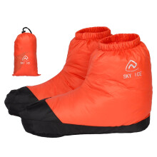 Down Slippers Socks Windproof Thermal Boots Orange M