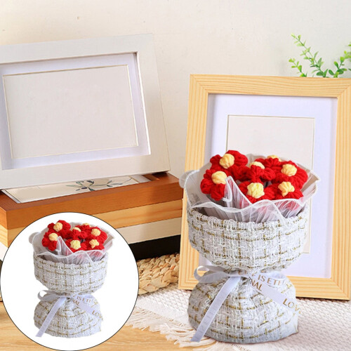 Handmade Crochet Puff Flower Bouquet Kit DIY Artificial