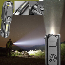 Rechargeable 5000L LED Flashlight, USB-C Camping Torch w/ Phone Charger, IP68 Waterproof, 4 Modes, 1200mAh – Compatible with Hiking/Emergencies