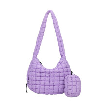 Módna prešívaná kabelka cez rameno pre ženy, prešívaná ľahká priestranná crossbody kabelka s malými zipsami, kozmetická kabelka