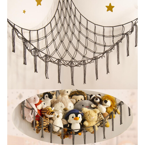 Stuffed Animal Storage Hammock Net for Walls and Corners