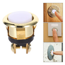 Round Doorbell Button Golden Zinc Alloy 2 pcs 0.9x0.8x0.8 in