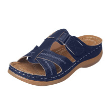 Willtoo Women's Arch-Support Flat Sandals Dark Blue Size 42