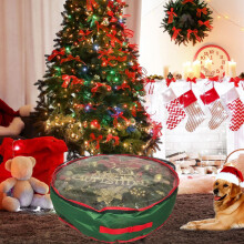 Christmas Tree Bag,Storage Bag,Round Christmas Wreath Organizer Storage Bag One Side Transparent Basketweave Fabric PVC Wreath Storage Box