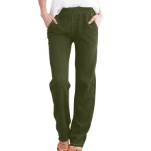 Women's Relaxed Fit Cotton Blend Lounge Pants Army Green
