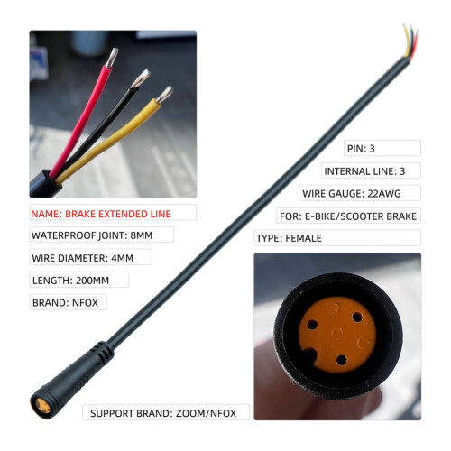 E-Bike Display Connector Cable 2-6 Pin Bafang Waterproof