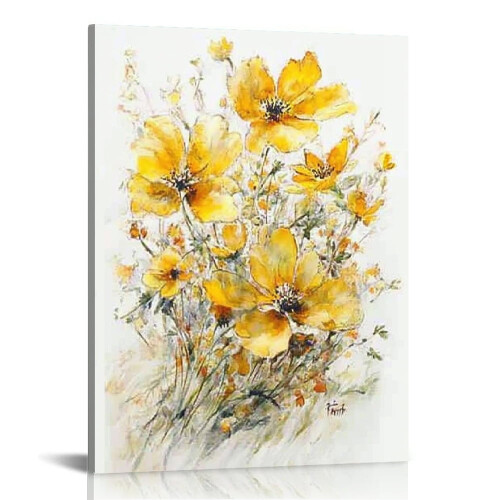 Yellow Daisy Canvas Wall Art 12x16in