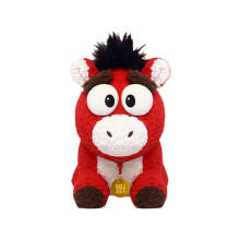 Lucky Horse Plush Toy Red Chinese New Year Decor with Ma