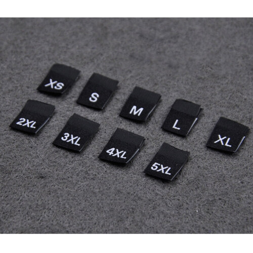 Clothing Size Labels Black Sew-In 400 Pieces 1
