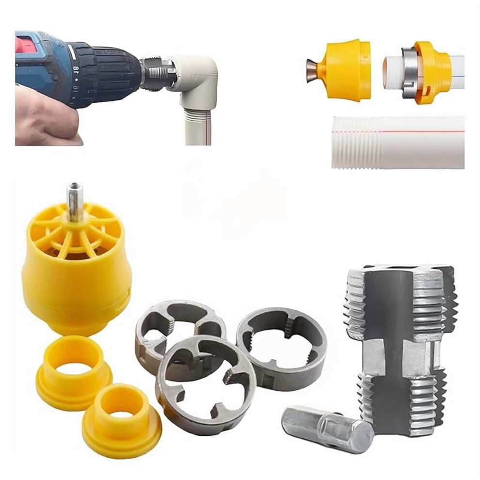 Electric Drill Pvc Pipe Threader Kit With 3 Dies (1/2", 962125134766