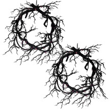 Halloween Wreath Withered Branches, Ghost Festival Decoration Black Tree Br