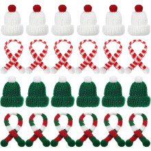Mini Knit Hats and Scarves Set Red 24 Pieces