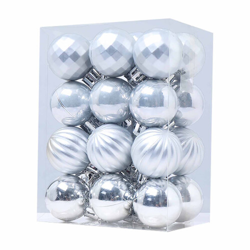 Christmas Ball Pendant Blue 3cm 24 pcs