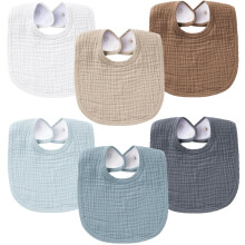 Muslin Baby Bibs Soft Cotton Absorbent 6-Pack