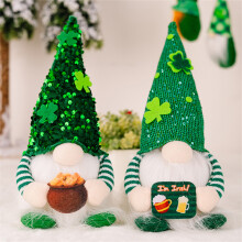 St. Patrick's Day Plush Gnome 17 inch with Lights