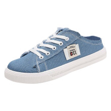 Willtoo Womens Canvas Fashion Sneakers Classic Low Top Fabric Shoes Casual Walking Canvas Flats Cute Lace Up Tennis Shoes for Lady Blue