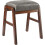 MODERION Footstool Solid Wood Legs 17.7 in Grey Fabric Seat 1