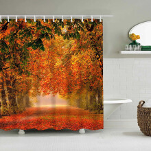 AuroraX Small Shower Curtain 60"x72", Spring Nature Scenery, Mildew Resistant, Farmhouse Neutral Abstract Design