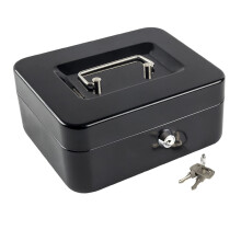 Box with Key Lock Metal Box with Removable Tray Medium Lock Box Saving Organizerfor Lock Box for Small Business, 1 Password Box 1 Key