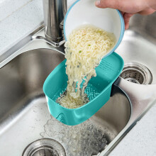 Colander, Strainer Basket, Multifunctional Kitchen Sink Filter for Washing Vegetables, Pasta, Berries, Plastic, 1-Piece