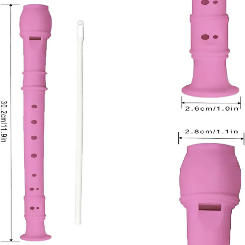 Sopranblockflöte (deutscher Stil, 8-Loch, rosa) 1
