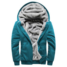 Men's Fleece-Lined Hooded Jacket Full Zip Winter Warm Coat