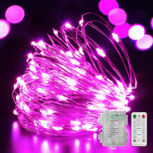 100 LED-es kék tündérfény, elemes rézdrótfüzér (32,5 láb), multifunkciós időzítő és távirányító, beltéri/kültéri használatra