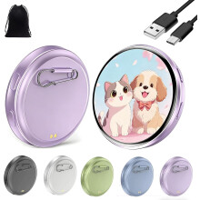 Electronic Badge Pin with 1.8" IPS Touch Screen, Custom Photo/GIF/Video Slideshow, Magnetic Clip, Long Battery Life, Compatible with Anime/Football