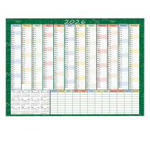 2026 One-Page Wall Calendar – Full Year 12-Month Attendance Calendar