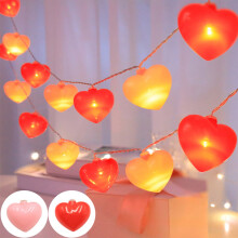 Decoração para o Dia dos Namorados: Cordão de luzes LED em formato de coração de 2 metros para árvore, parede e mesa – Compatível com uso