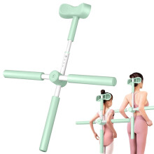Adjustable Green Yoga Pilates Stick for Posture Correction, Back Stretching & Humpback Relief – 0.95lb, Compatible with Home Use