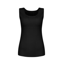 Shapewear Tank Top for Women, Compression Camisole with Built-in Bra, Spaghetti Strap Bandeau, Black XL, Compatible with Daily Wear