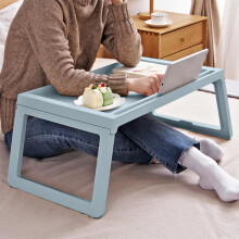 Foldable Bed Desk Table, 26.7x14x10.8 in Lightweight Laptop Tray for Sofa, Breakfast in Bed, Portable Workstation for Home Office, Blue