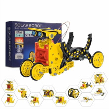 Zestaw robota solarnego STEM dla dzieci w wieku 8-12 lat, kompatybilny z zasilaniem słonecznym/bateryjnym (baterie nie są dołączone)