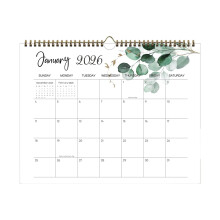 2026 One-Page Yearly Wall Calendar – Full Year Paper Calendar, Compatible with 2026