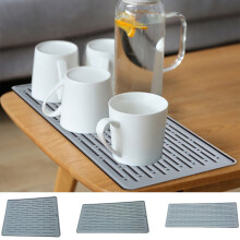 Tapis égouttoir à vaisselle en silicone – Résistant à la chaleur, antidérapant, facile à nettoyer, pour plan de travail de cuisine