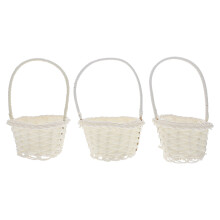 Rattan Flower Girl Baskets Set of 3 Plastic Rattan