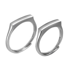 Silver Couple Rings Adjustable Message Projection