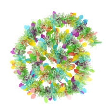 6.56FT Easter TinselGarland Colorful Egg Metallic Glitter Hanging Garland for Easter Holiday Hanging Oranment Party Supplies Door Tree Mantel Decor