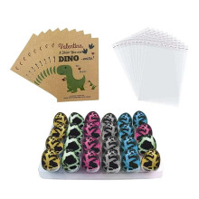 Funny Dinosaur Valentine’s Day Card Set for Kids – 24 Cards + 24 Dino Eggs, Compatible with School Class Exchange