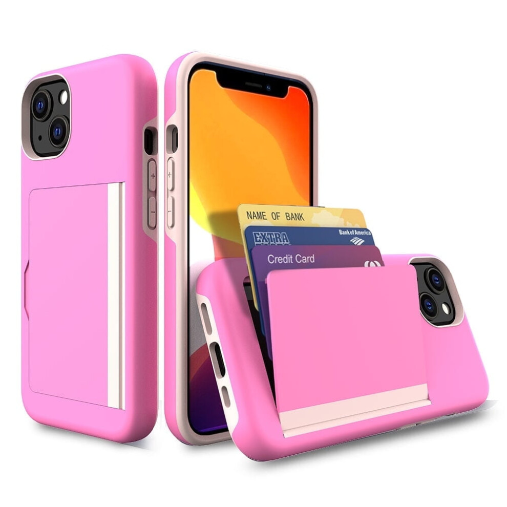 Shockproof Iphone 13 Wallet Case Pink 962029150862